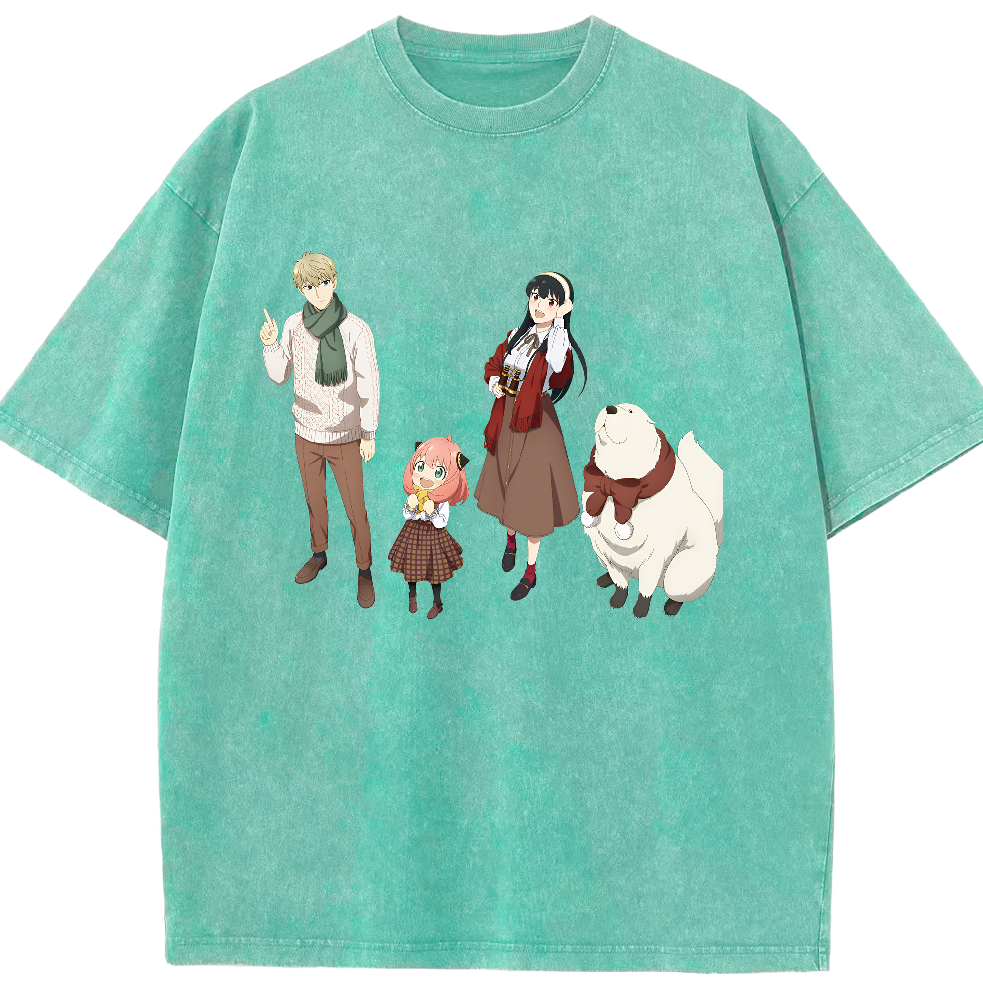 （画像用） SPY×FAMILY间谍家家酒 綿100% ヴィンテージ風 半袖Tシャツ（フロントプリント）